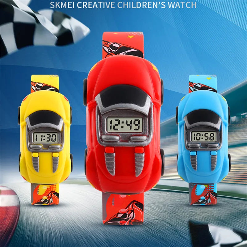 SKMEI Kids Wristwatch Colorful Creative Cartoon Fun Car Mode Children Watches Date Time Clock For Boys Girls Children's Day Gift