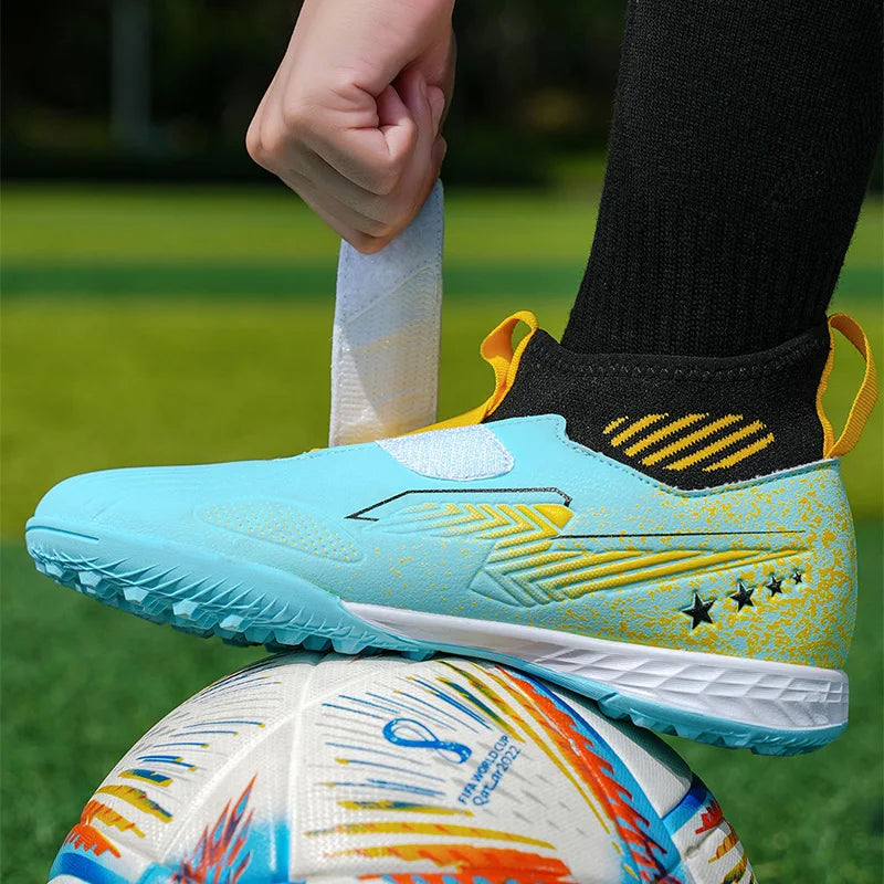 29-39 Boys Football Shoes Velcro Design Kids Girls Soccer Shoes Quality Child Sport Shoes