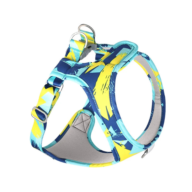 Dog Cat Harness Adjustable Vest Walking Lead Leash For Puppy Dogs Collar Polyester Mesh Harness For Small Medium Dog Cat Pet