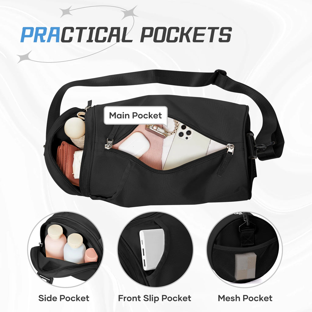 Sports Bag Men and Women for Adults, with Shoes Rack and Wet Pocket Waterproof Gym Duffle Bag for Fitness, Swimming and Travel