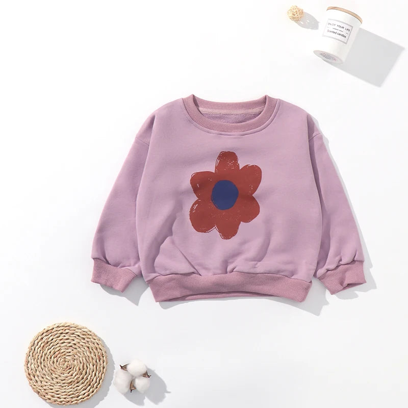 INS 2024 Korean Childrens Autumn Winter Clothes for Girls Boys Babi Sweaters Kids Sweatshirts Long Sleeve O-neck Cute Tops