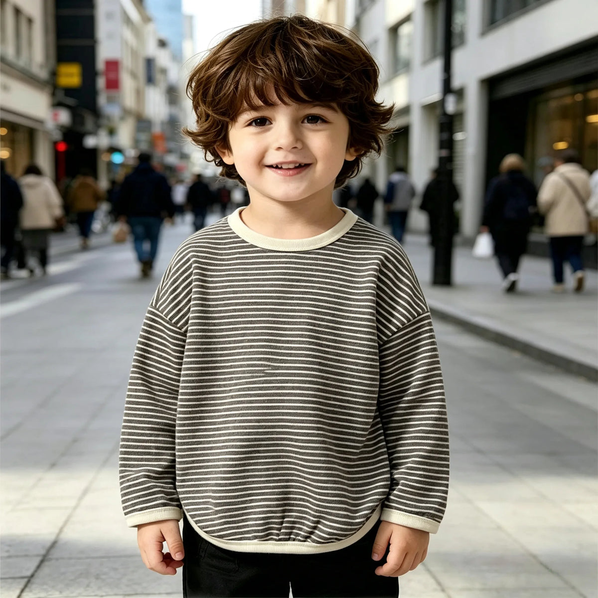 Baby Boys Long Sleeved Sweatshirts Spring Autumn And Winter Toddlers Clothing Children's Fashion Casual Comfortable Striped Tops