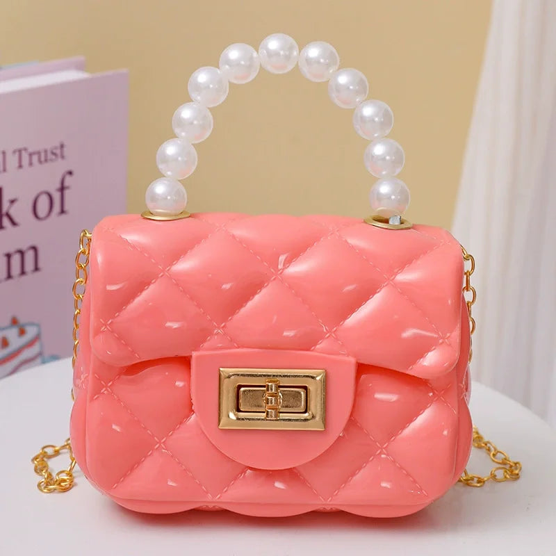Fashion Kids PVC Leather Crossbody Bags Girls Heart Shoulder Bags Children Mini Coin Purses Jelly Bag Kids Handbag Gifts ﻿