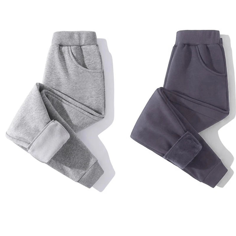 1pcs Autumn Winter Kids Thermal Pant Girls Boys Sports Pants Teenagers Fleece-Lined Casual Trousers Childrens Fleece Pantsskirts