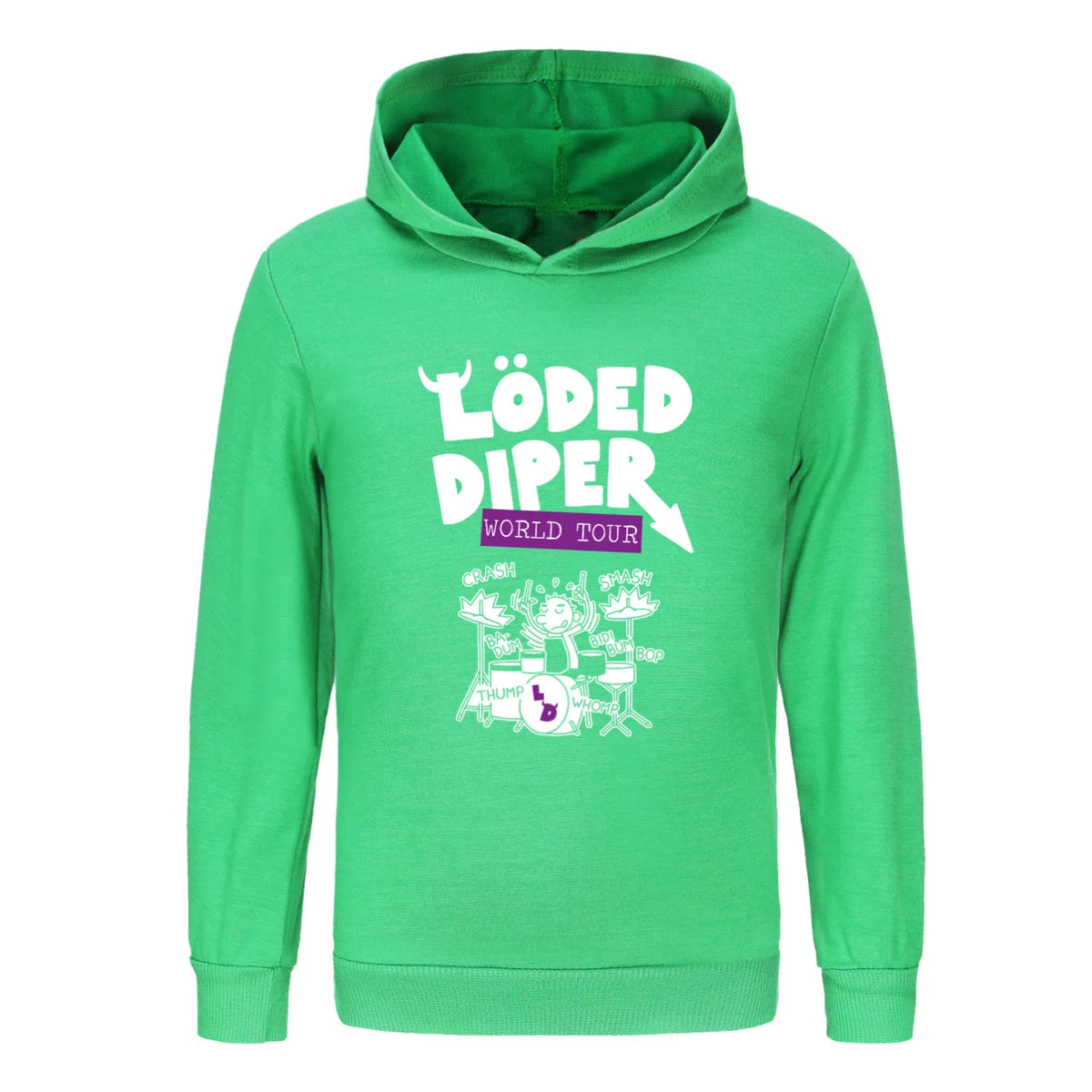 Kids Loded Diper Hoodie Diary of a Wimpy Kid Rock Band Pullover Hooded Sweatshirt for Boys Girls Casual Music Fans Top