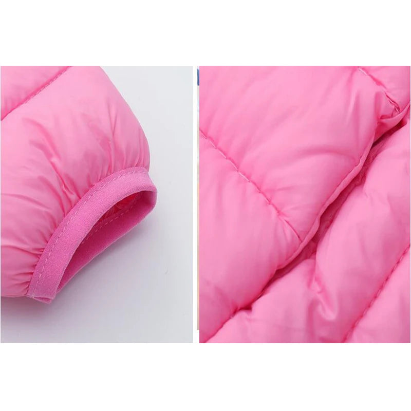 Kids Boy Lightweight Down Jacket Autumn Winter Coats Children Girl Warm Hooded Outerwear Teen Students Cotton Clothes 6-14 Years