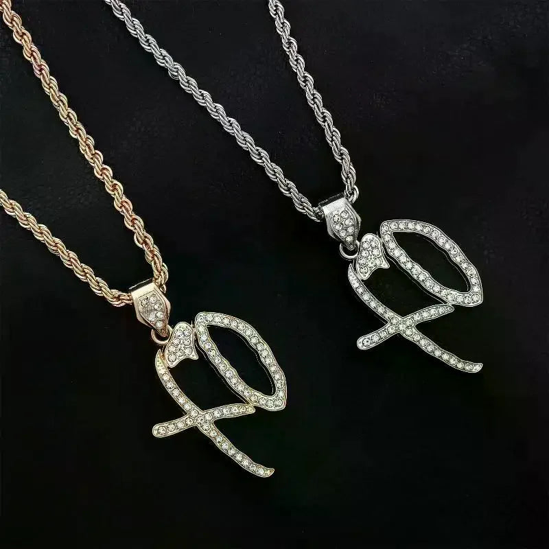 1Pcs Men's Fashion Street Trend Jewelry Accessories Gift Exquisite   Inlaid White Zircon Pendant Necklace