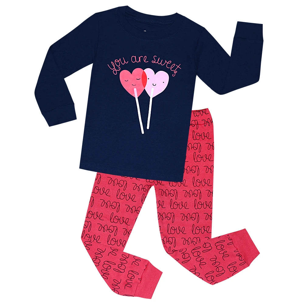 Boys Girls Pajamas Sets Kids Toddler 1 to 2 3 4 5 6 7 Years 100% Cotton Long Sleeve Children Pyjamas Autumn Winter Pjs Clothing