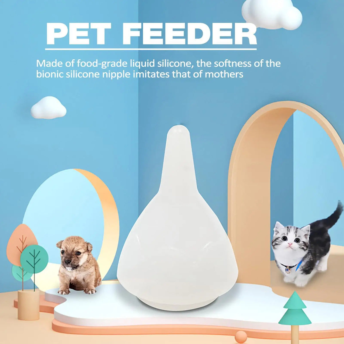 Silicone Pet Feeding Nipple Small Animals Feeding Pacifier Universal Pet Milk Feeder For Kittens Puppies Rabbits