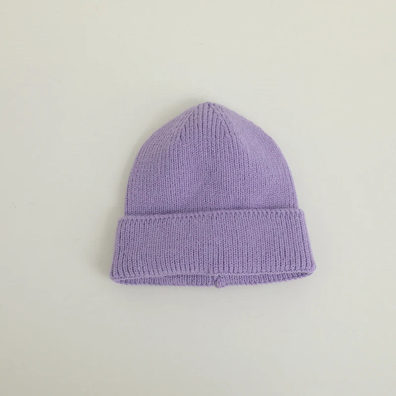 Candy Color Kids Hat For Girls Boys Autumn Winter Baby Beanie Kids Cap Elastic Warm Knitted Children Hats Solid Color Baby Hat