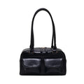 Retro Red Women's Satchel Hobo Bag Patent Leather Multi Pocket Luxury Designer Handbag Female Shoulder Underarm Bag Tote Purses