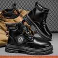 Men's Retro High-Top Boots, Height-Increasing, Non-Slip, Thick-Soled, Wear-Resistant, Windproof and Durable