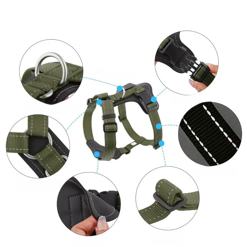 New High-quality Collars Harnesses Leather Dog Leash for Large Medium and Small Dogs Walking Harness Vest-style Pet Supplies