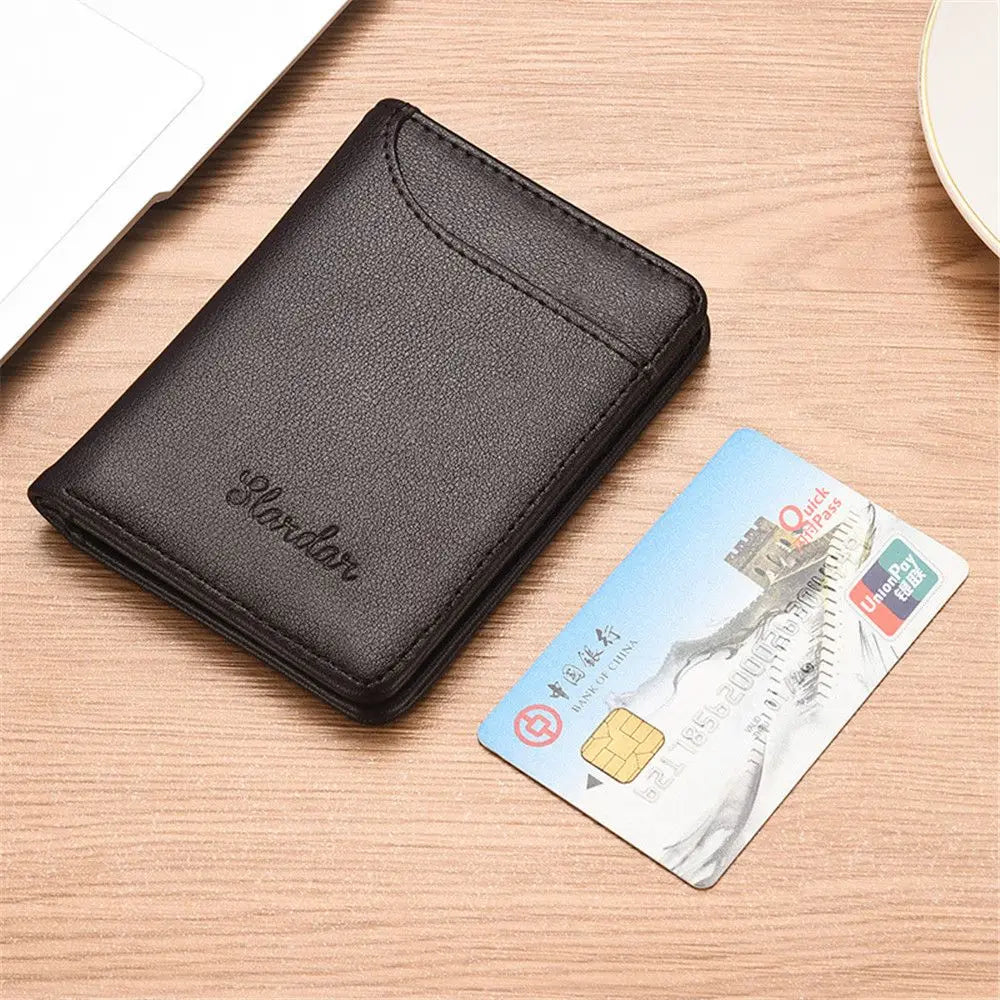 Men Bussiness Wallet Short Skin Wallets Purses PU Leather Money Clips Thin Wallet For Men Purses ID Card Holder Fashion