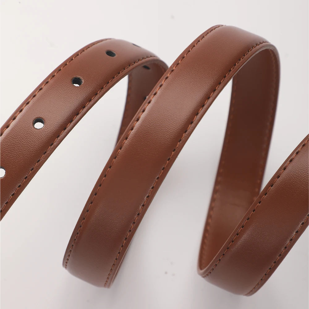 New Women's C-shaped Smooth Buckle Belt With Temperament And Versatile Double-sided Belts For High Quality Gifts For Mothers