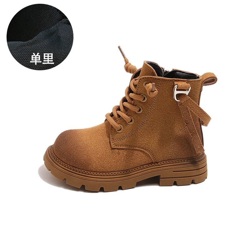 Kids Riding Boots for Boys Girls 2025 New Autumn Winter Kids Thermal Boots Breathable Lining Retro Outdoor Moutain Hiking Boots