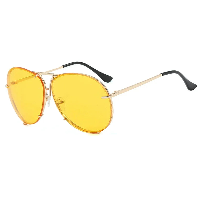 New Pilot Sunglasses Women Oversized Luxury Clear blue Sun Glasses For Female Cool Mirror Vintage Lady Gradient Shades UV400