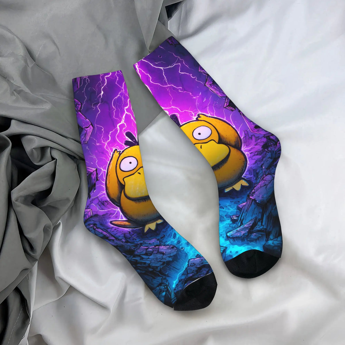Happy Funny Male Men Socks Hip Hop Pokemons Cartoon Gengar Sock Polyester  Graphic Women's Socks Spring Summer Autumn Winter