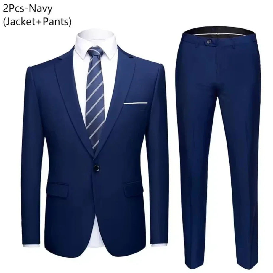 Men Suits Set  2 Pieces Jackets Pants For Wedding Elegant Slim Fit Blazers Formal Outfit Fashion Classic Full 2025 Costume