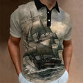 Vintage Man Polo Shirts 3D Sailing Print Summer Short-Sleeve Clothing Men Casual Streetwear Fashion Loose Men' Daily Wear New
