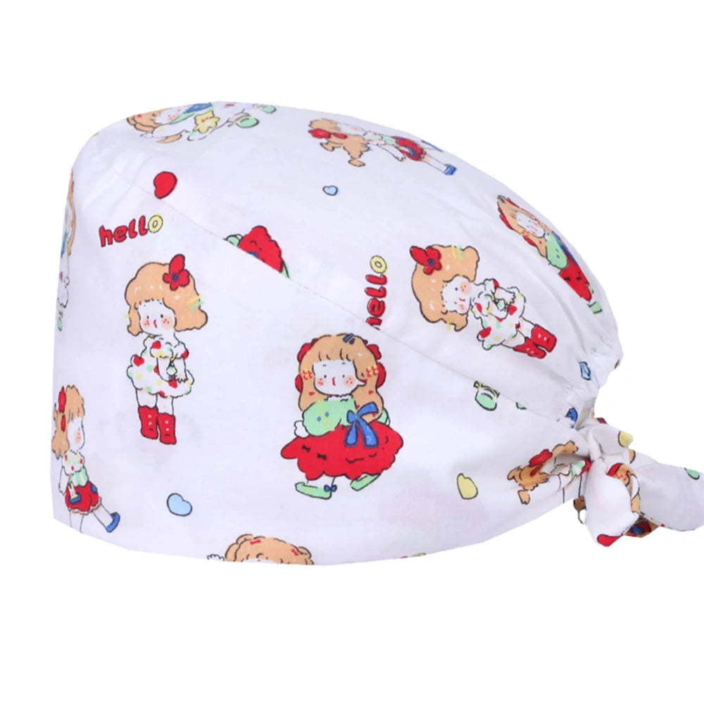 Women's Working Hats Cotton Adjustable Medical Nurse Caps Beauty Salon SPA Doctor Scrub Hat M909