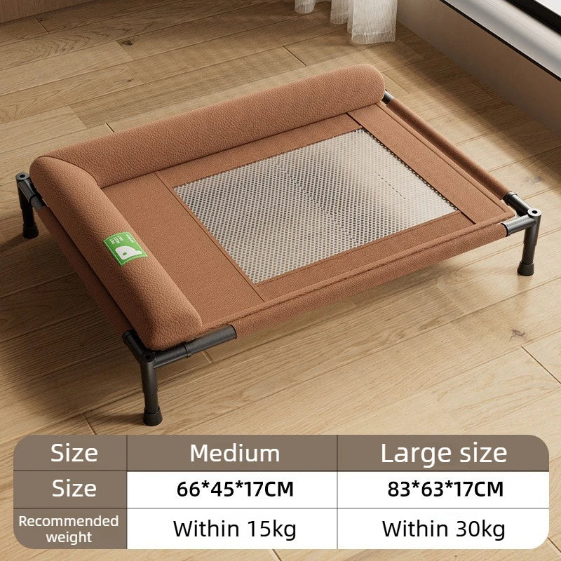 Pet Travel Cot with Soft Edged Pillow Breathable Elevated Cooling Dog Bed for Dogs Hammock Bed Small for Indoor & Outdoor