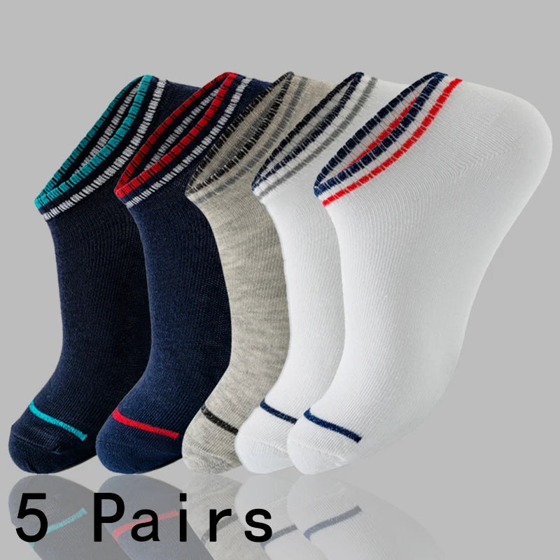 5 pairs of men's sports socks for all seasons, comfortable, sweat absorbing, breathable, casual, business and sports socks