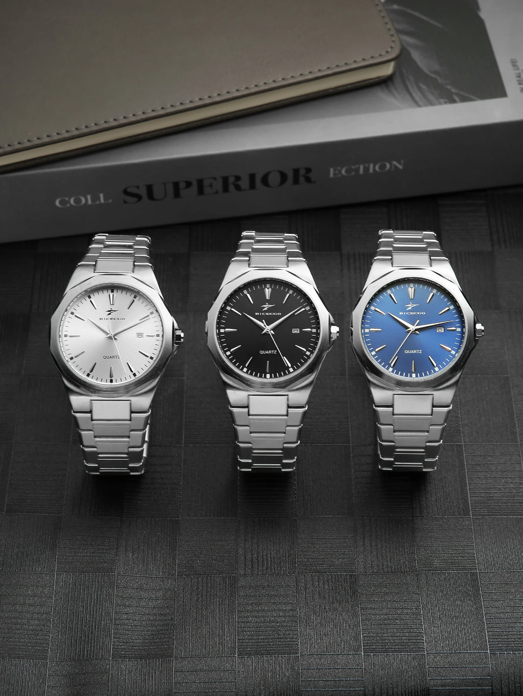 Men's steel band watch, men's quartz watch with minimalist dial, simple retro fashion and premium feel for men, recommended styl