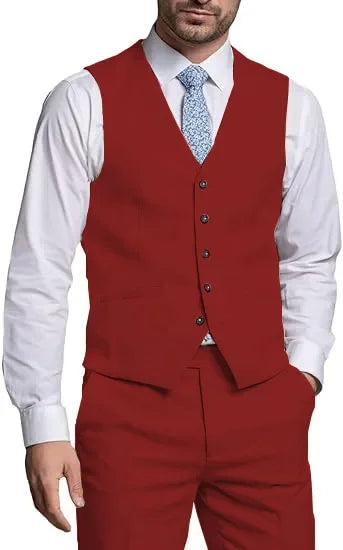 Suits for Men 2 Pieces Vest and Pants Set Gentleman Classic Suit for Men Tuxedo Suit for Men for Wedding Summer Beach