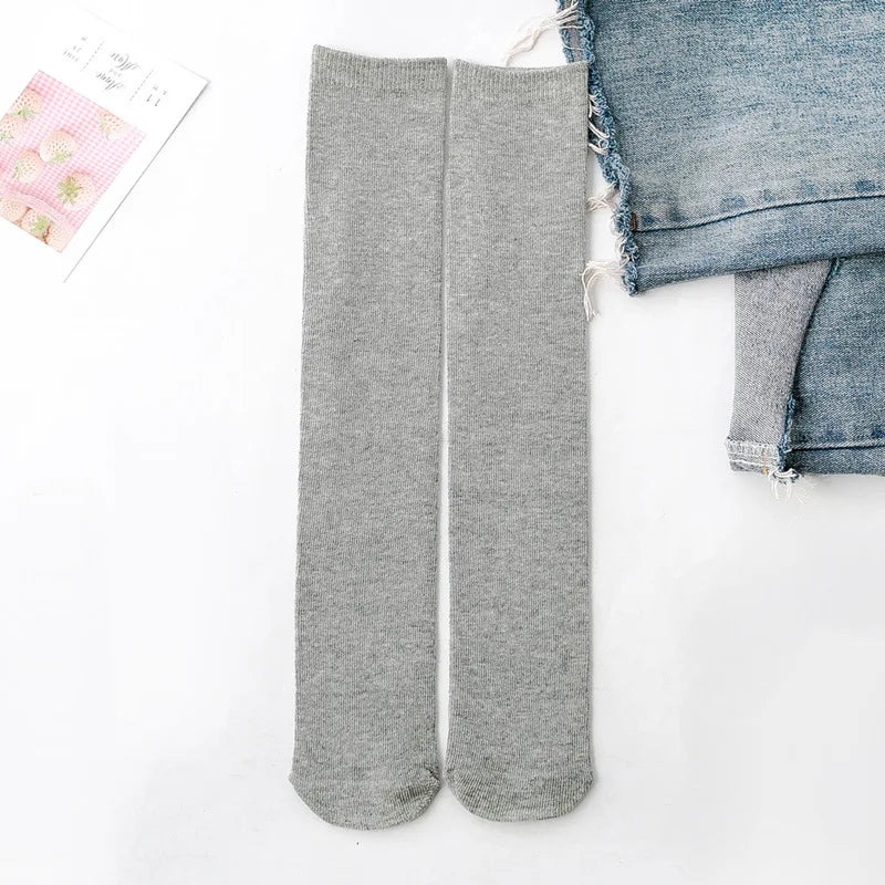 Knee High Socks Kids Boys Girls Long Tube Socks for School Uniform Children White Socks Long Student