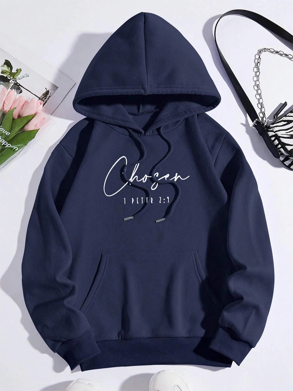 Chosen I Peter Letter Graphic Print Hoody Men Women New Fashion Hoodie Fleece Hip Hop Clothing Harajuku Fashion Hoodies Couple