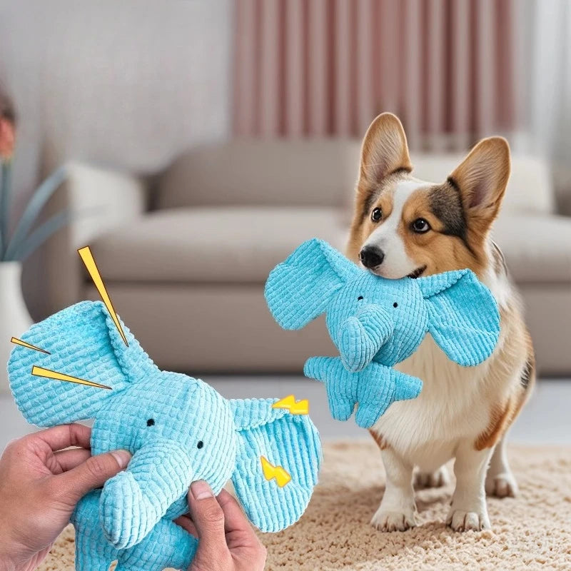 Cute Plush Dog Toys Pet Squeak Toy for Puppy Sound Elephant Puupy Chew Toy for Small Middle Large Dogs Teeth Cleaning Toy