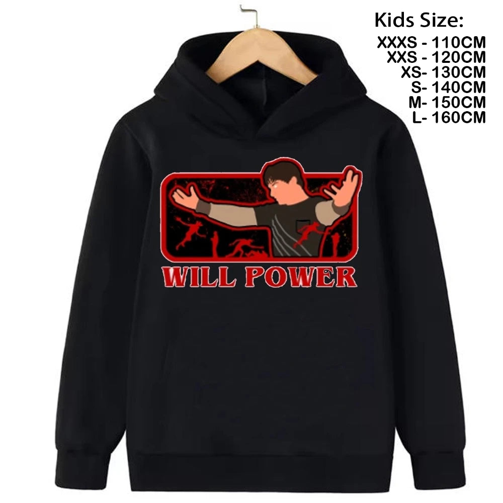 Cartoon Girls Boy Hawkins Demogorgon Hooded Sweatshirt  Children's Fashion Casual Tops WILL Girls Clothing Hoodies