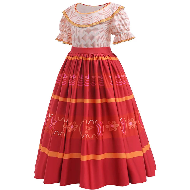 Children's Dress Summer 3-12 Year Old Casual Short-Sleeved Girl's Dress Cotton Print Birthday Party Girl Princess Dress