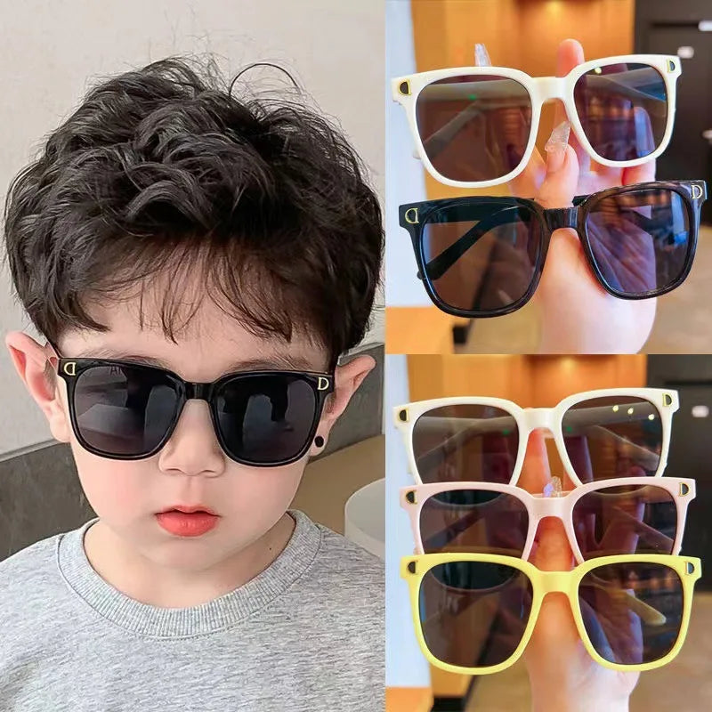 Korean Style Kids Sunglasses UV400 Protection Personality Anti-UV Eyewear for Boys Girls Outdoor Sunscreen Glasses 2026 New