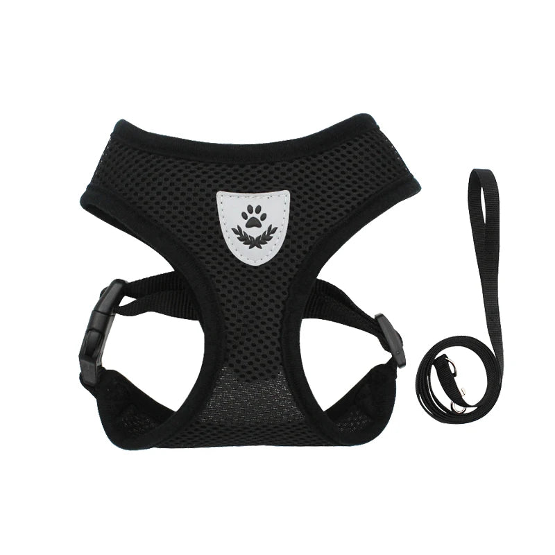 Pet Puppy Harness Leash Set for Small Dogs Cats Reflective Breathable Dog Chest Strap Walking Yorkie Vest Traction Rope Supplies