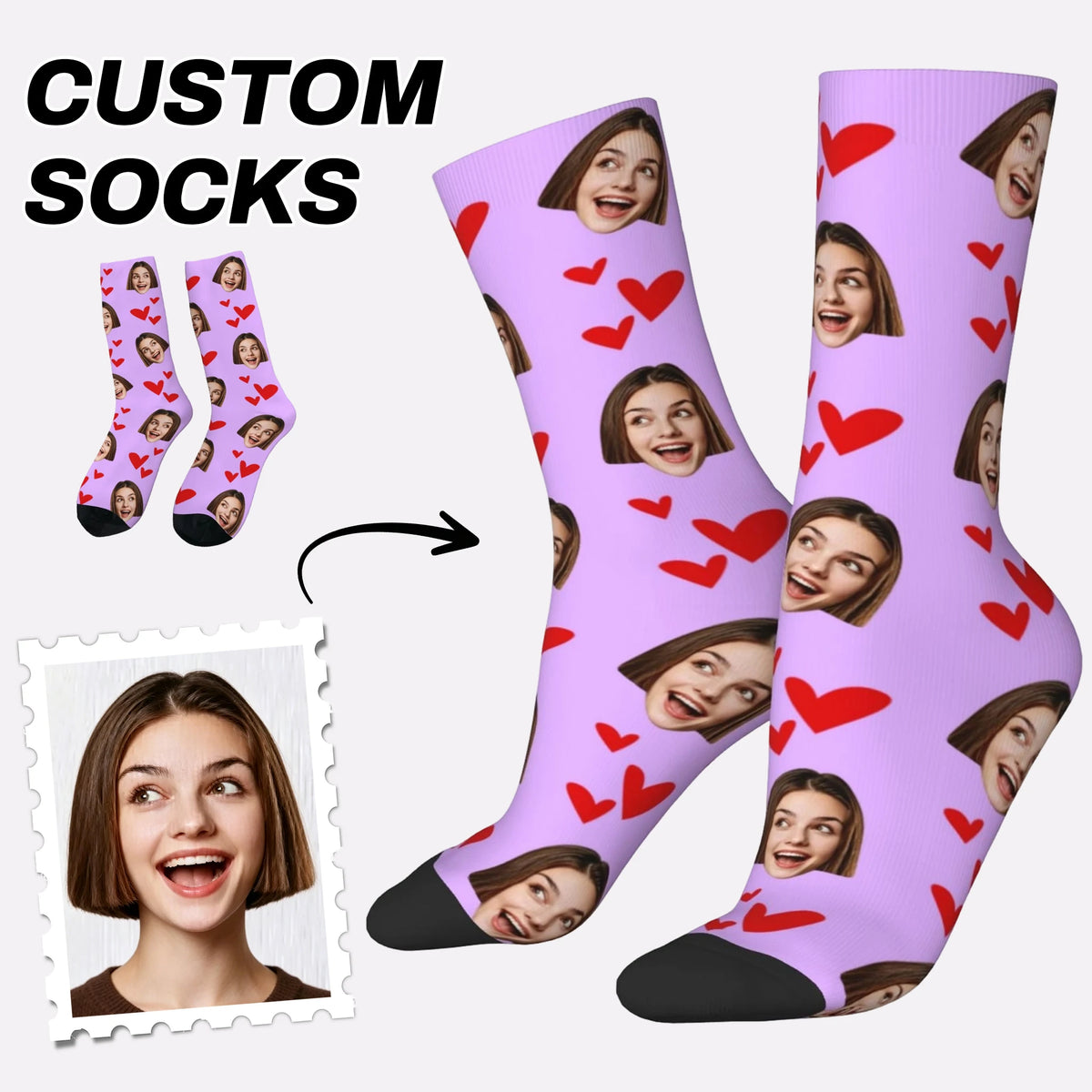 Custom avatar socks for men and women custom photo socks DIY personalized picture socks photo socks personalized gifts