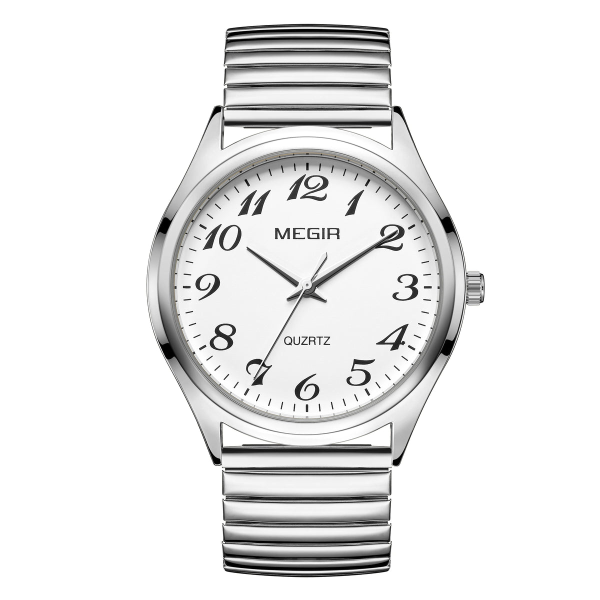 MEGIR Top Luxury Couple Watch for Men Women Golden Stainless Steel Quartz Wrist Watches Lovers Analog Wristwatch Waterproof