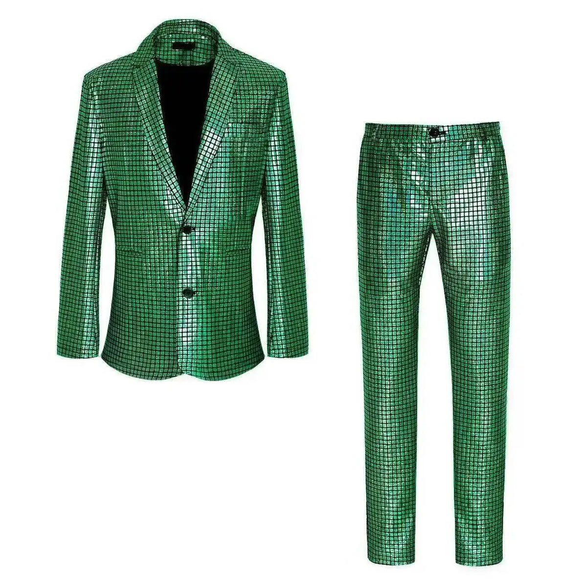 Shiny Mens Stage Prom Suits Rainbow Plaid Sequin Jacket Pants Men Dance Festival Christmas Halloween Party Costume Homme