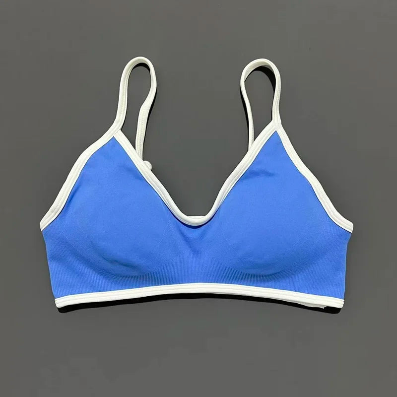 Sports Bra For Women Padded Wireless Yoga Bra Seamless Breathable Shockproof Gym Workout Crop Top Adjustable Straps Bralette