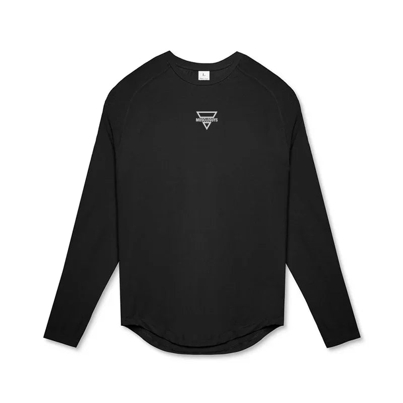 Men's Sports Loose-fitting Clothes in Stock for Basketball Training, Long-sleeved Running and Breathable Fitness Clothes
