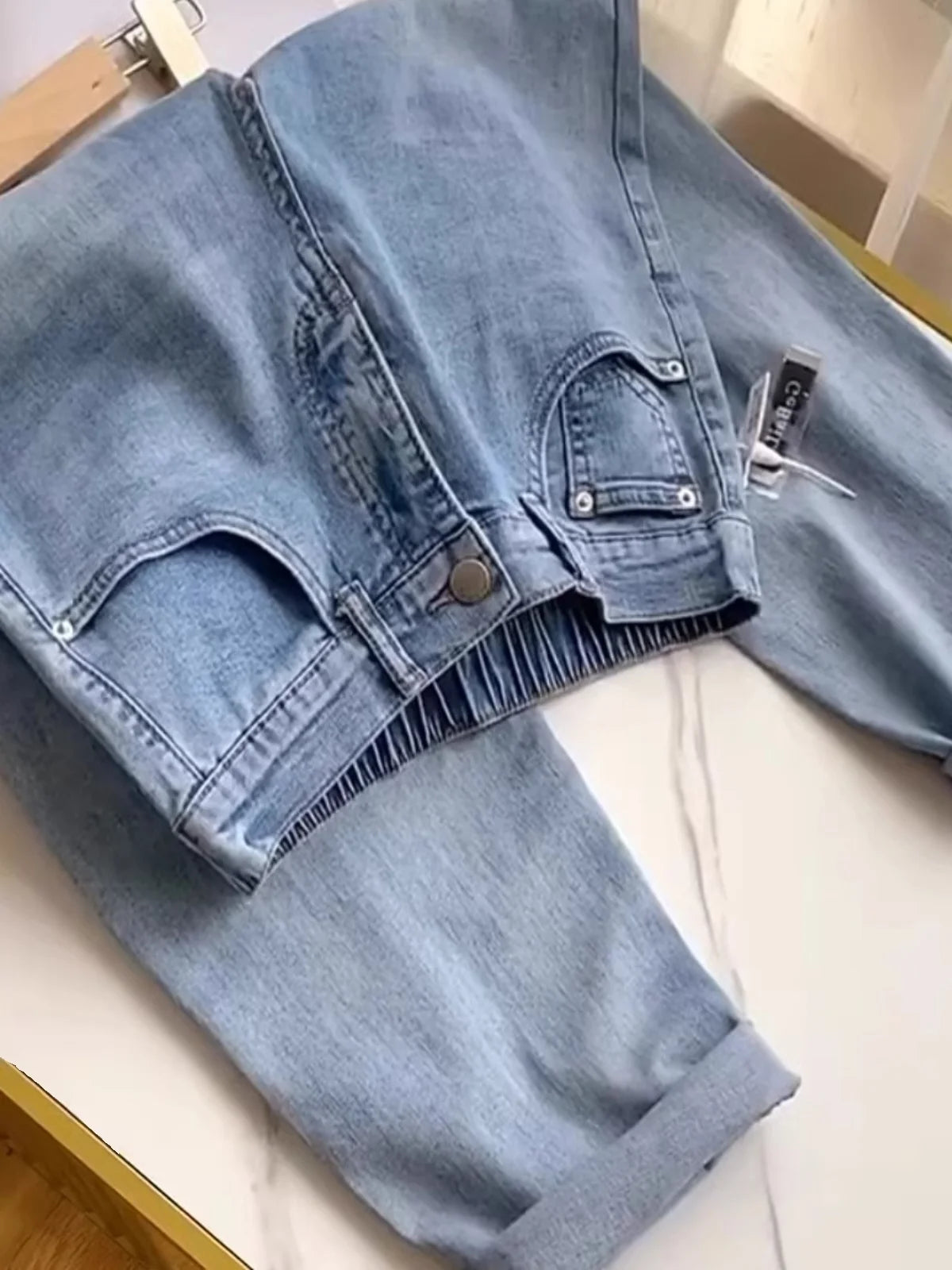 Summer New Sle Thin Large Size Women's Jeans Loose Covering Meat Harlan Pants Trendy Pear ape Body Fat Sister MM