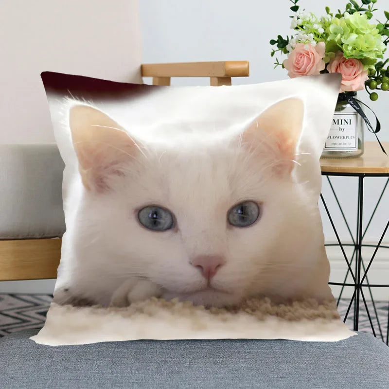 Cute Animal Bed Pillowcase for Car Sofa Home  Pet Cat Printed   Cushion Cover