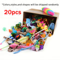 100 Styles Mixed Pet Toy Set, Random Assorted Interactive Cat & Dog Toys, Variety Chew Squeaky Play Toys for Small Pets