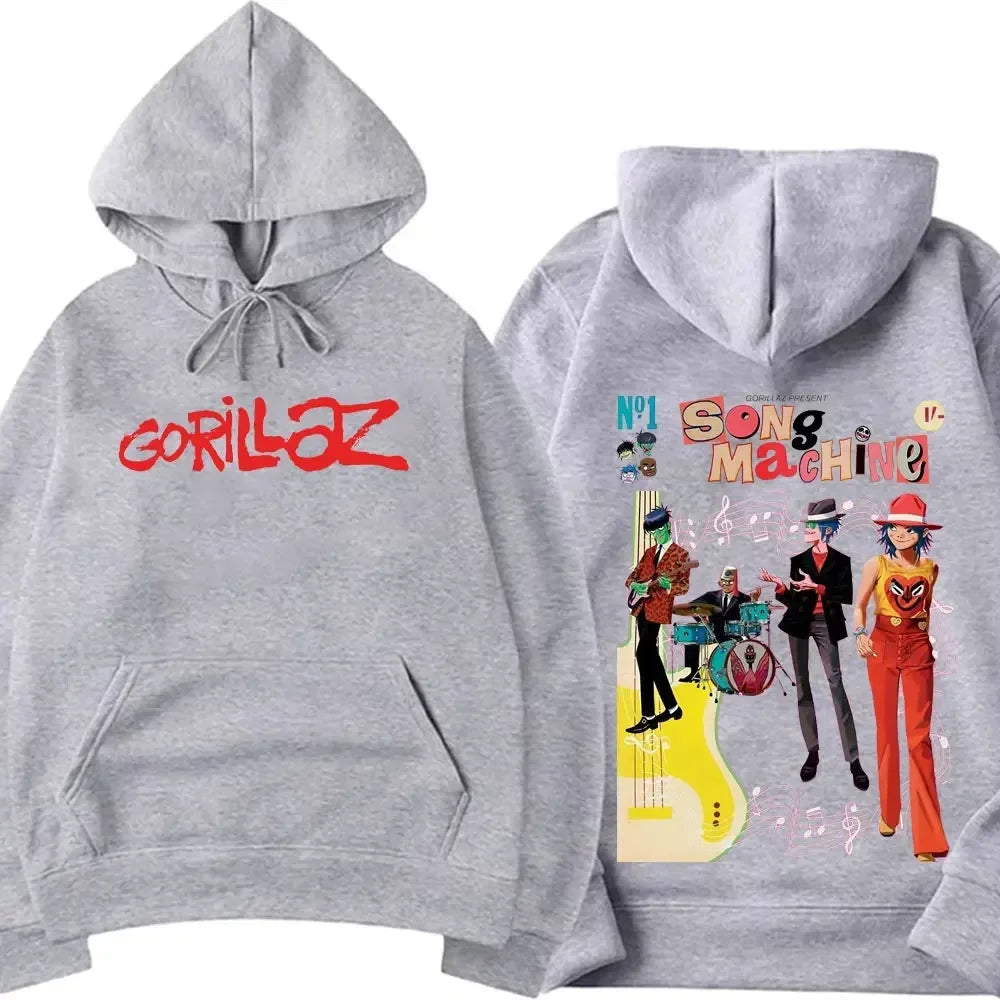 Funny Music Band Gorillaz Demon Days Hoodie Boy Crazy Hoodied Round Collar Long Sleeve T Shirts Clothing Casual Graphic Hoody