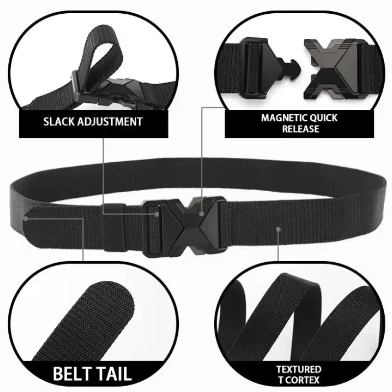 Multiple Styles of Tactical Waist Belts The Men's Buckle Belt Nylon Braided Lightweight Breathable Daily Commuter Men's Belt New