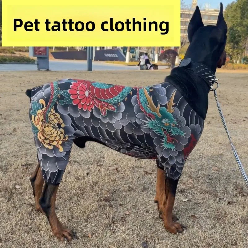 Pet Tattoo Clothing, Anti Hair Loss, Breathable Quadruped Clothing, Personalized Pet Clothing, Fun Pet Clothing