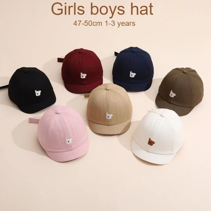Baby Hat 47-50CM 1-3 Years Spring Summer New Dog Embroidery Kids Cap Casual Girls Sun Protection Baseball Cap Children Boys Hats