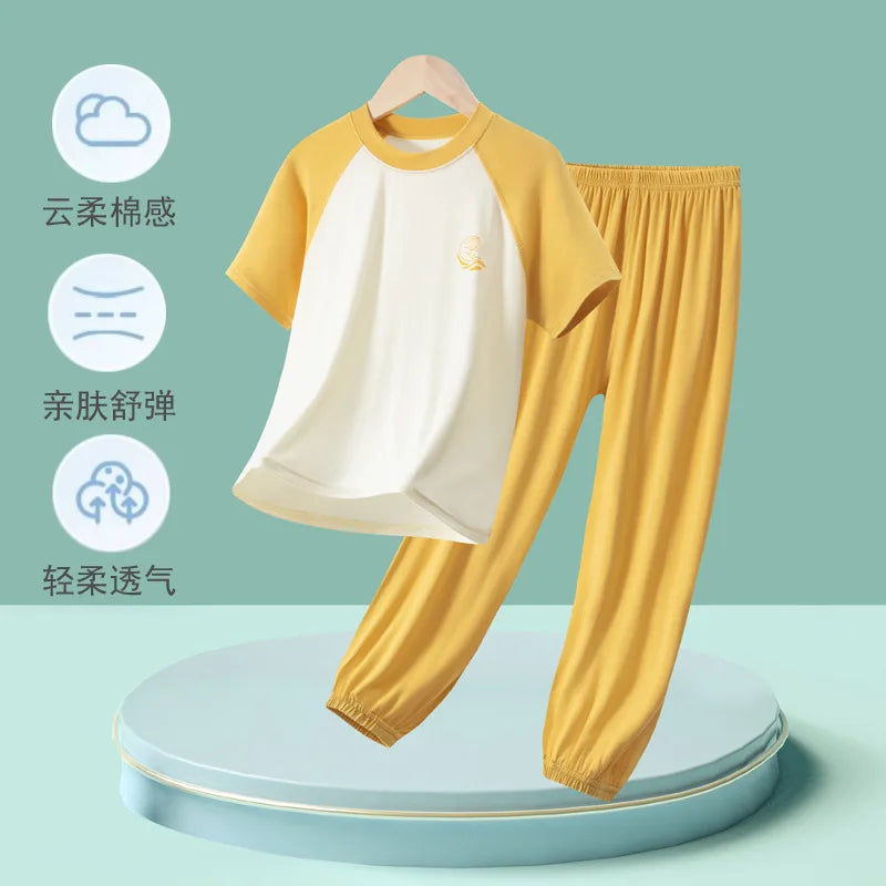 Modal Children's Pajamas Boys' Home Clothes Set Baby Air Conditioning Clothes Student Autumn Clothes Pants Girls' Underwear