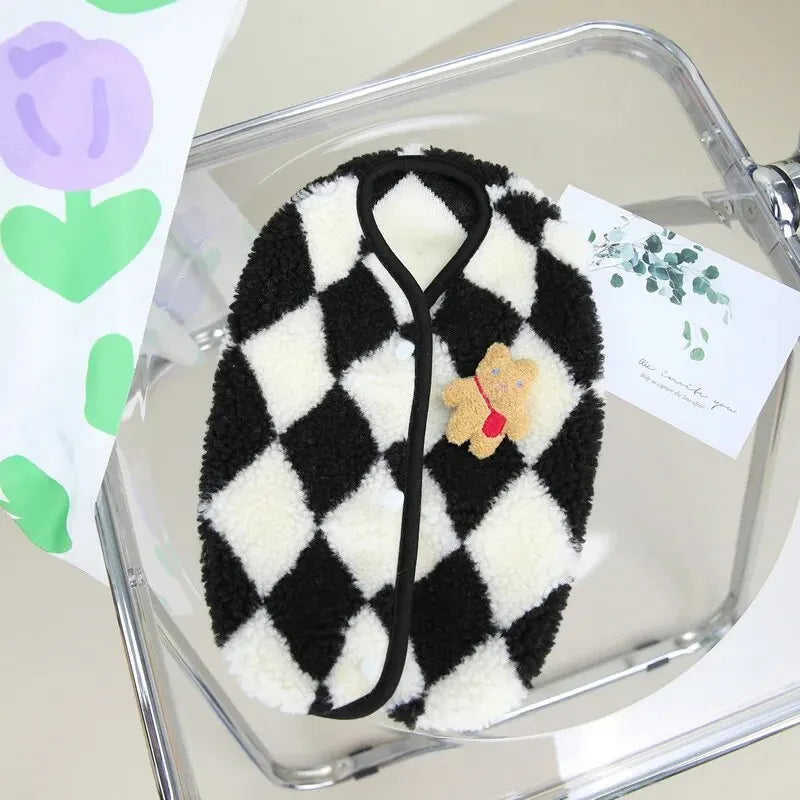 1pc Pet Dog Clothes Soft Warm Fleece Dogs Jumpsuits Plaid Pet Clothing for Small Dogs Puppy Cats Costume Coats